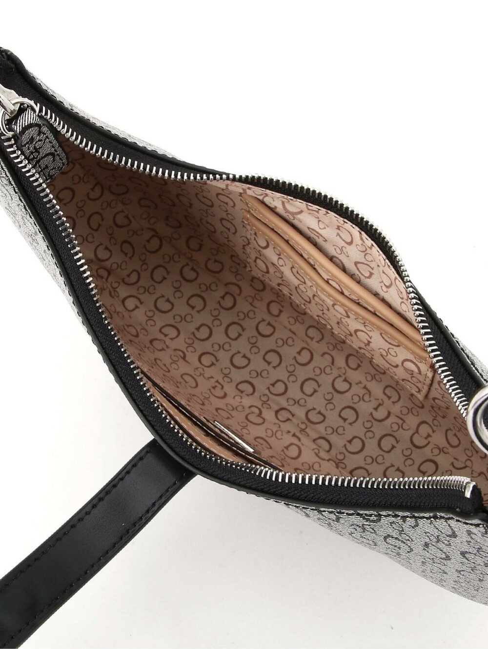 Guess Black & Gray Crescent Logo Shoulder Bag - Picture 7 of 8